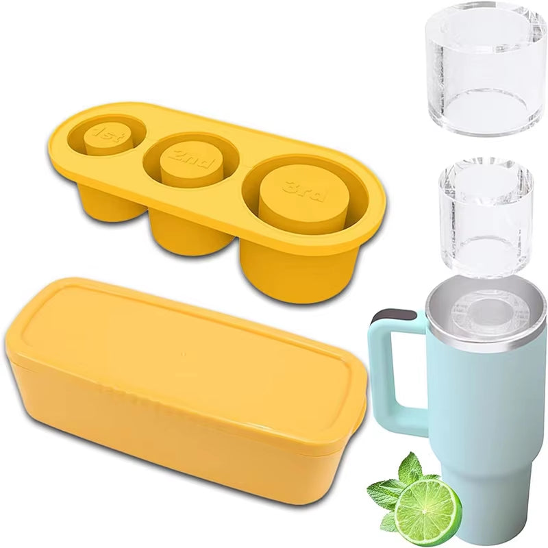 Silicone Ice Cube Molds with Lid for 30/40 Oz Tumbler Cups for Water Mug Easy Fill and Release Ice Maker Ice Cube Tray