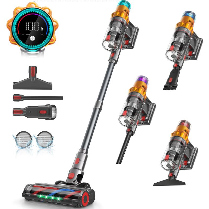 【2025 New Arrivals】S8 Cordless Vacuum Cleaners for Home, 8-In-1/65Min/600W/48Kpa Powerful Suction, Self-Standing Cordless Stick Vacuum Cleaner, Lightweight Anti-Tangle Rechargeable Vacuum for Floor/Carpet/Pet Hair/Car