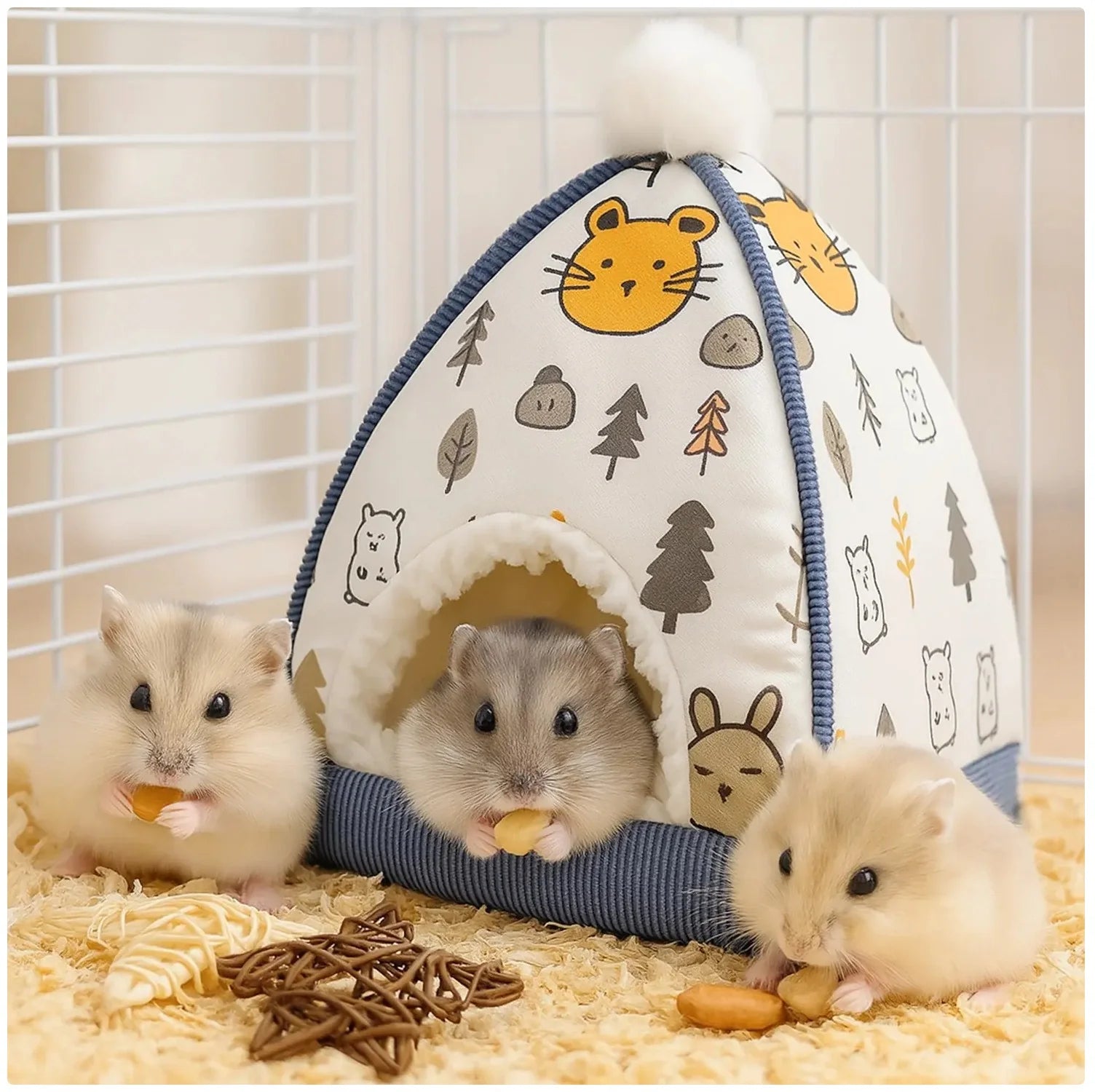 Cute Cartoon - Printed Hamster Cave House