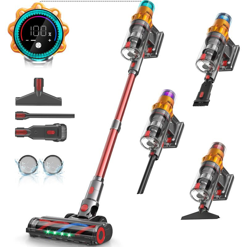 【2025 New Arrivals】S8 Cordless Vacuum Cleaners for Home, 8-In-1/65Min/600W/48Kpa Powerful Suction, Self-Standing Cordless Stick Vacuum Cleaner, Lightweight Anti-Tangle Rechargeable Vacuum for Floor/Carpet/Pet Hair/Car