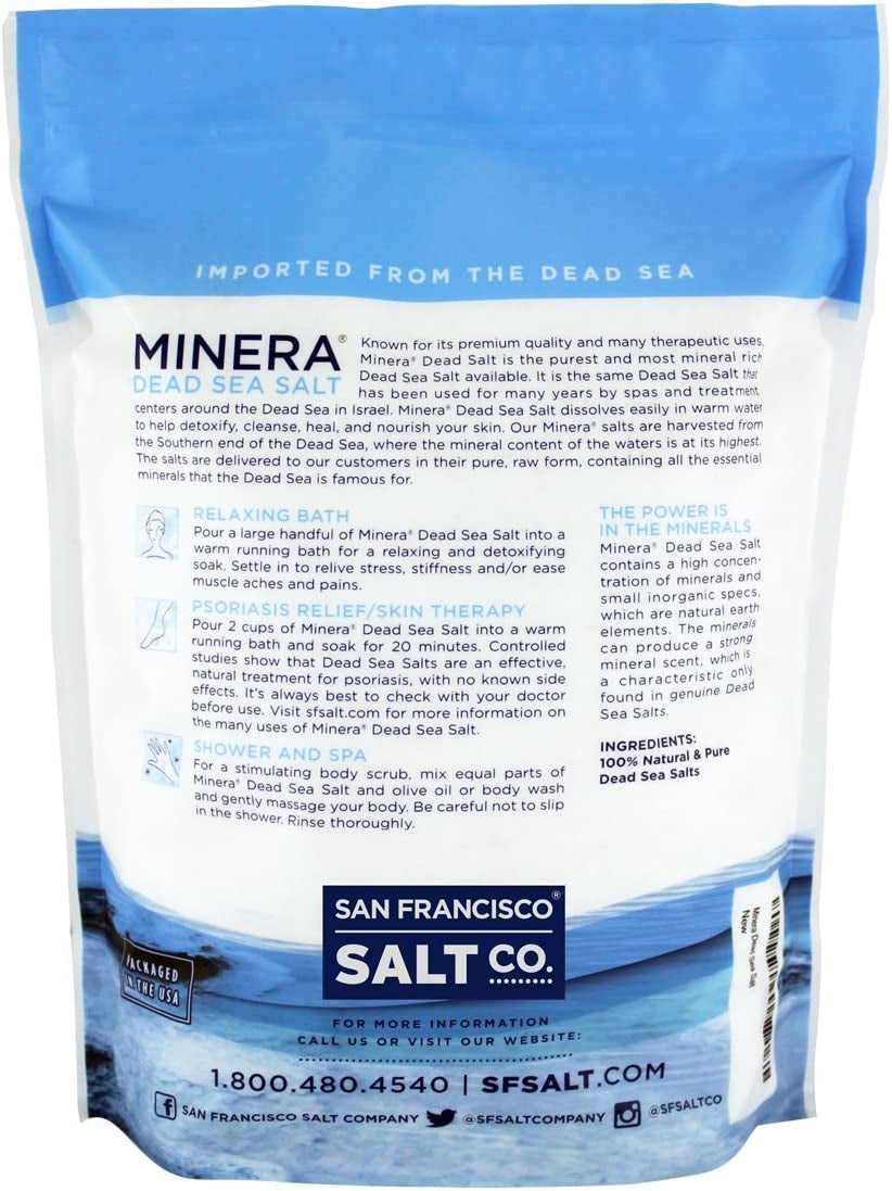 Fine Grain Dead Sea Salt for Bath & Soaking – 19 Lbs, Fast-Dissolving, 100% Pure & Natural, Unscented, Skin-Nourishing Bulk Sea Salt