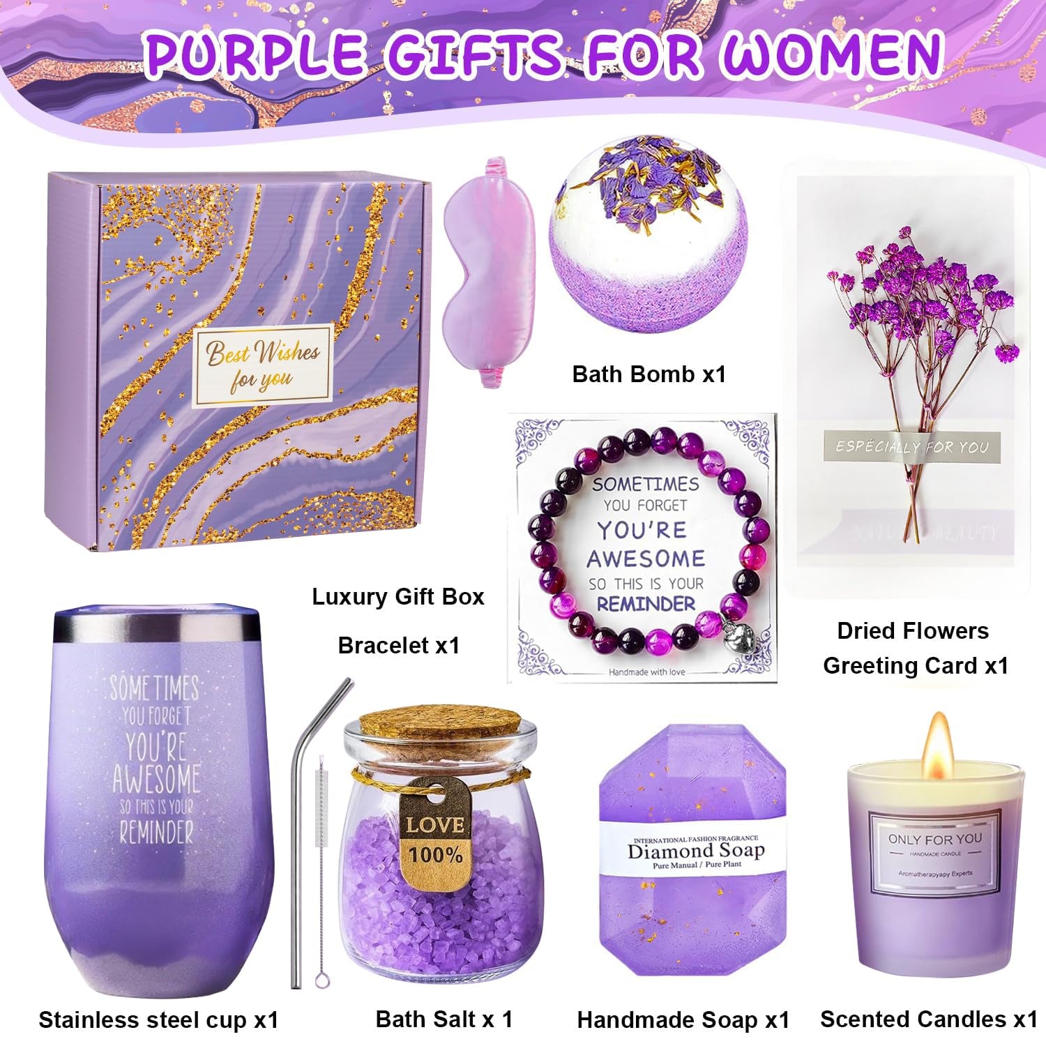 Gift for Women, Relaxing Spa Gift Basket Set for Women Self Care Gifts, Birthday Gifts, Thank You Gifts, Christmas Gifts for Her Women Mom Wife Sister Girlfriend