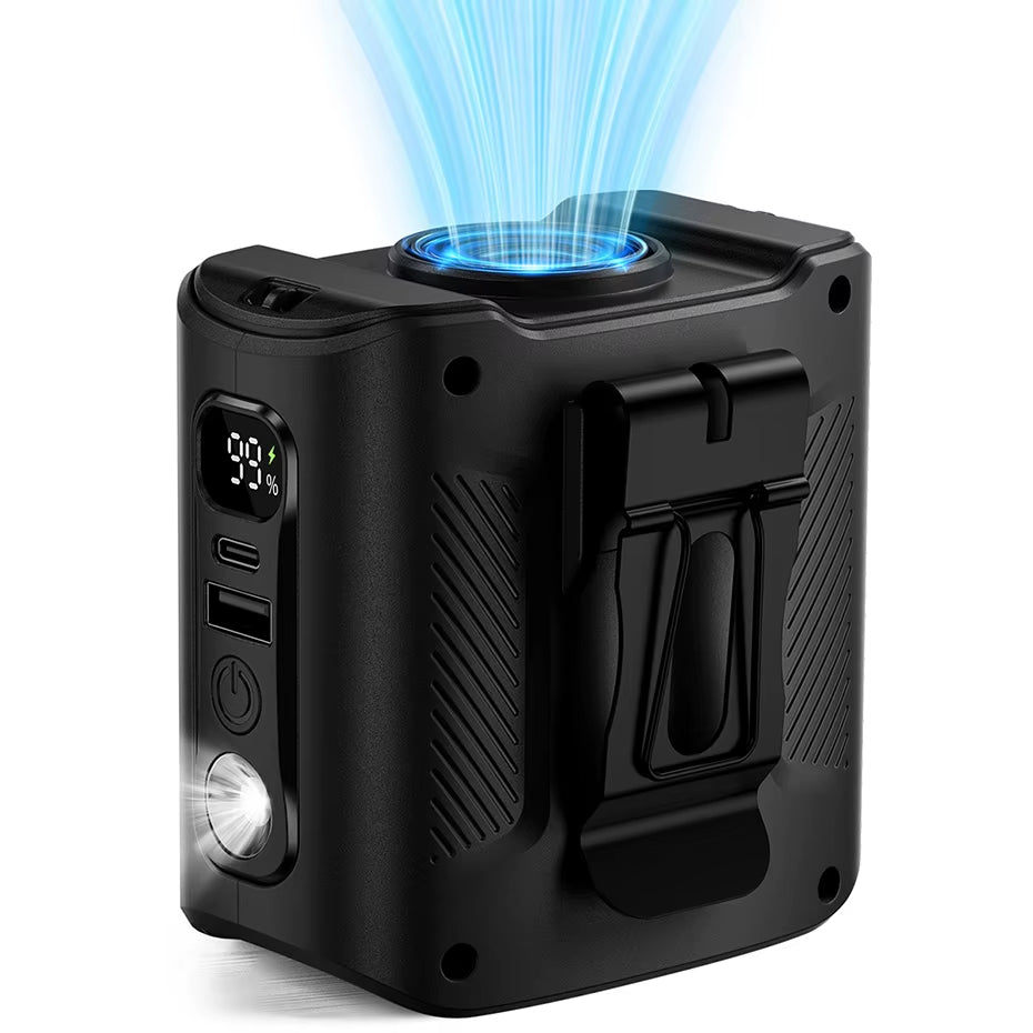 10000Mah Portable Waist Fan with Power Bank LED Lighting Hanging Neck Fan 5 Speed Strong Airflow Cooling Fan for Outdoor Working