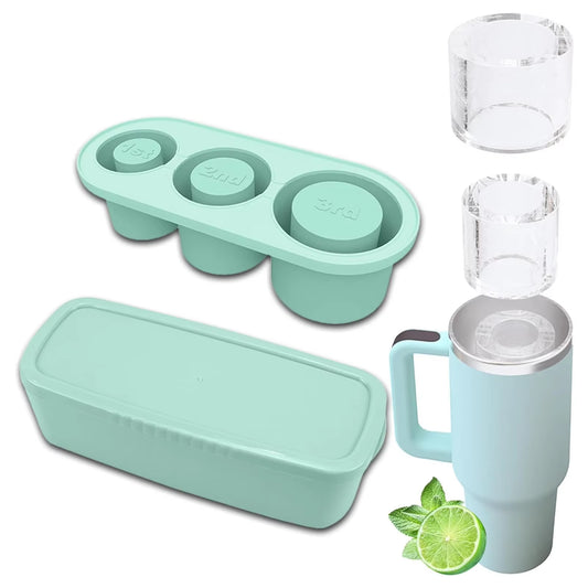 Silicone Ice Cube Molds with Lid for 30/40 Oz Tumbler Cups for Water Mug Easy Fill and Release Ice Maker Ice Cube Tray