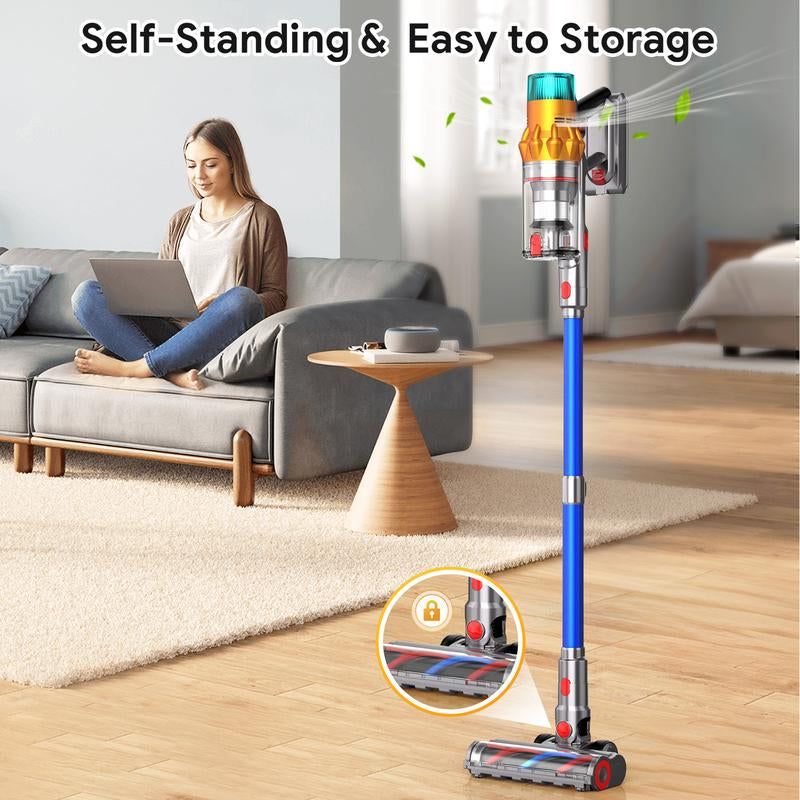 【2025 New Arrivals】S8 Cordless Vacuum Cleaners for Home, 8-In-1/65Min/600W/48Kpa Powerful Suction, Self-Standing Cordless Stick Vacuum Cleaner, Lightweight Anti-Tangle Rechargeable Vacuum for Floor/Carpet/Pet Hair/Car